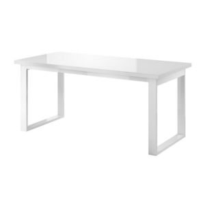 DEJEON rozkládací stůl, bílá/bílé sklo obraz