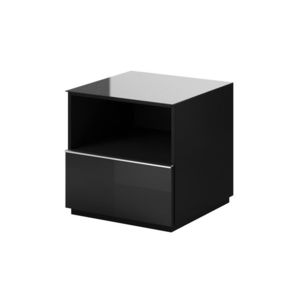 DEJEON televizní stolek 1S, černá/černé sklo obraz