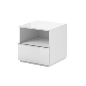 DEJEON televizní stolek 1S, bílá/bílé sklo obraz