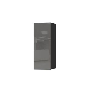 DEJEON závěsná skříňka 1D, černá/šedé sklo obraz