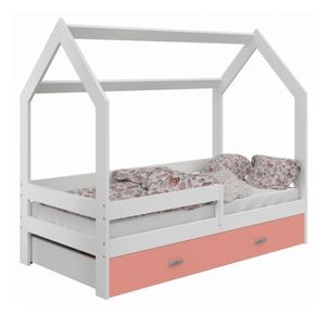 Dětská postel SPECIOSA D3 80x160 v barvě bílé se zásuvkou: růžová obraz
