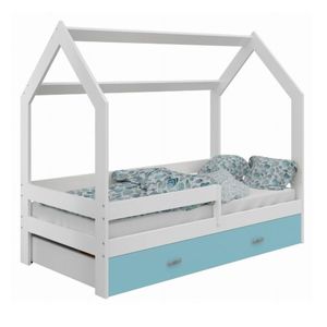 Dětská postel SPECIOSA D3 80x160 v barvě bílé se zásuvkou: modrá obraz