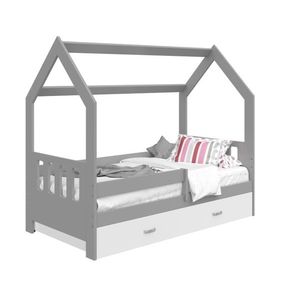 Dětská postel SPECIOSA D3C 80x160 v barvě šedé se zásuvkou: bílá obraz