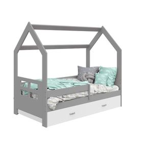 Dětská postel SPECIOSA D3D 80x160 v barvě šedé se zásuvkou: bílá obraz