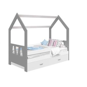Dětská postel SPECIOSA D3A 80x160 v barvě šedá/bílá se zásuvkou: bílá obraz