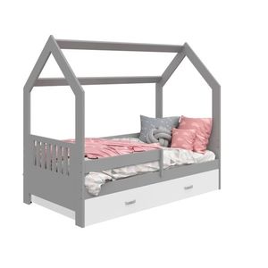 Dětská postel SPECIOSA D3E 80x160 v barvě šedé se zásuvkou: bílá obraz