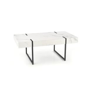 Konferenční stolek AMEDE, bílý mramor/černá obraz