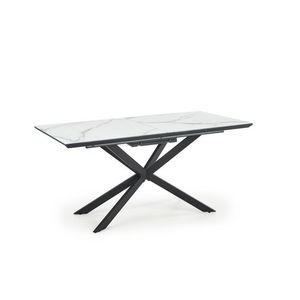 Rozkládací jídelní stůl COVE, bílý mramor/černá obraz