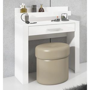 Toaletní stolek MOLTENO, bílá/bílý lesk, 5 let záruka obraz