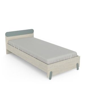 Jednolůžková postel GWANG 90x190/200 cm, dub topanga/zelená obraz
