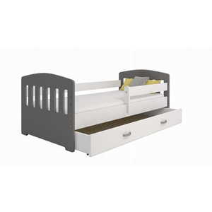 Dětská postel ORTLER 80x160 typ 6, šedá čela + bílé boky obraz