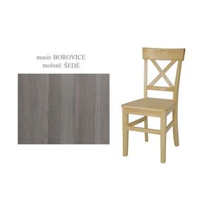 Jídelní židle RUFINA II, masiv borovice/moření: šedá obraz