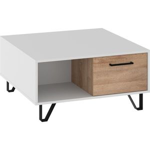 Konferenční stolek PRUDHOE 2D, bílá/dub sonoma, 5 let záruka obraz