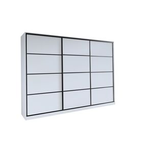 Šatní skříň HARAZIA 250 bez zrcadla, se 4 šuplíky a 2 šatními tyčemi, bílý mat obraz