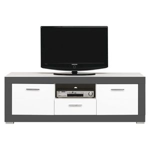 Televizní stolek JAMASOTA 2D1S, bílý mat/grafit obraz
