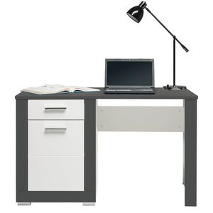 PC stůl JAMASOTA, bílý mat/grafit obraz