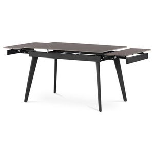 Jídelní stůl LONGAN, šedý mramor/černý matný lak obraz