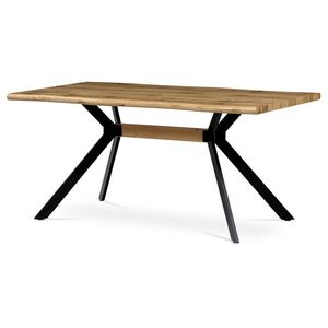 Jídelní stůl KHUMBUT, divoký dub/černý lak obraz