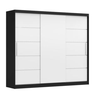 Šatní skříň GOFREDO II bez zrcadla, černá/bílá obraz