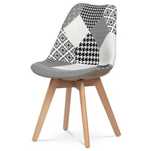 Jídelní židle AGOSTINO, šedý patchwork/buk obraz