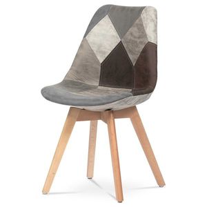 Jídelní židle AGOSTINO, hnědý patchwork/buk obraz