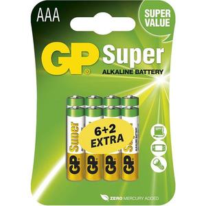 Alkalická baterie GP Super AAA (LR03), 6+2 ks obraz