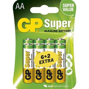 Alkalická baterie GP Super AA (LR6), 6+2 ks obraz