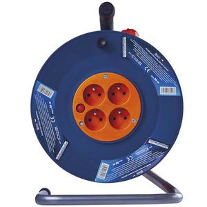 Prodlužovací kabel na bubnu 50 m / 4 zás. / s vypínačem / červený / PVC / 230V / 1, 5 mm2 obraz