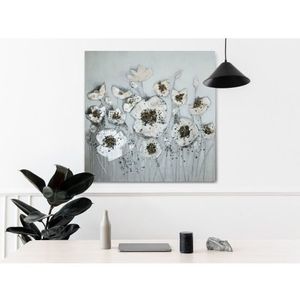 Ručně malovaný obraz Květiny 80x80 cm, 3D struktura obraz