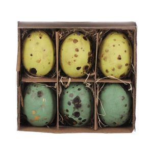 Velikonoční dekorace Vyfouklá vajíčka, 6 ks, zelená obraz