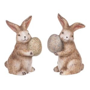 Dekorační soška Velikonoční zajíček s vajíčkem, mix 2 druhů obraz