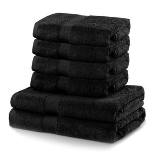 Sada 2 osušek a 4 ručníků DecoKing Ginna černé, velikost 2*70x140+4*50x100 obraz