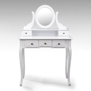 Toaletní stolek se zrcadlem JERAI, bílá obraz