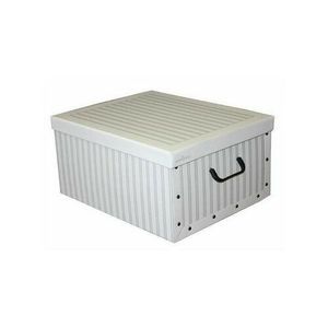 Compactor Skládací úložná krabice - karton box Compactor Anton 50 x 40 x 25 cm, bílá / šedá obraz
