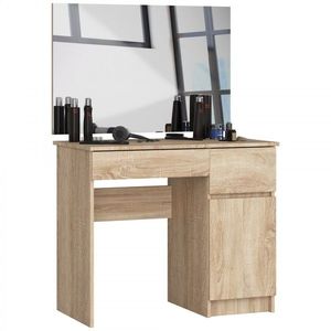 Ak furniture Kosmetický stolek se zrcadlem P-2/SL I dub sonoma pravý obraz