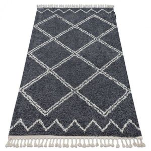 Dywany Lusczow Kusový shaggy koberec BERBER ASILA šedý, velikost 140x190 obraz