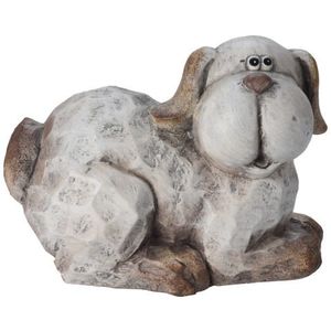 Dekorační soška (2 druhy) Pes, šedá keramika obraz
