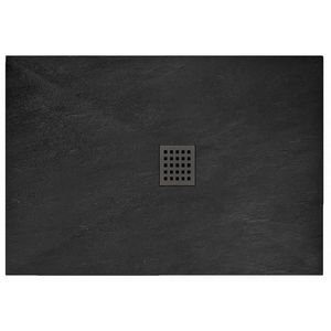 REA Sprchová vanička Black Rock 80x100 cm černá/šedá obraz