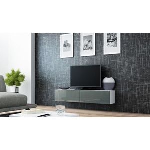 HALMAR TV stolek VIGO 140 cm bílý/šedý obraz