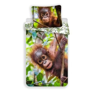 Jerry Fabrics Bavlněné povlečení Orangutan, 140 x 200 cm, 70 x 90 cm obraz
