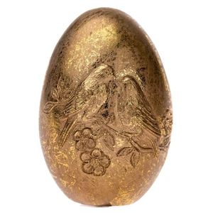 Dekorační zlaté vajíčko s ptáčky, 6 x 10 cm obraz