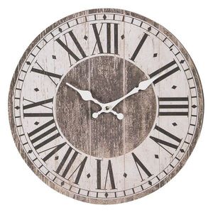 Dřevěné hodiny s římskými číslicemi a patinou – Ø 34*4 cm / 1*AA 6KL0627 obraz