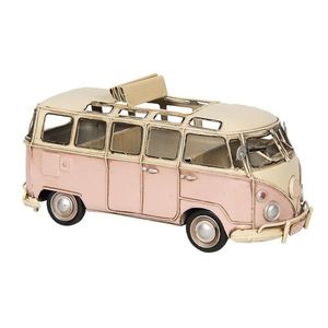 Kovový model retro růžového autobusu Volkswagen - 26*11*13 cm 6Y3796 obraz