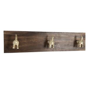 Dřevěný nástěnný věšák s knopkami psích ocásků - 44*8*10 cm 6H1960 obraz