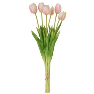 Kytice 7ks světle růžových realistických tulipánů Tulips - 45cm 32905 obraz
