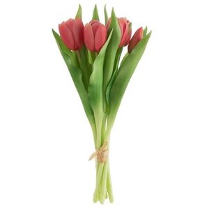 Kytice 7ks tmavě růžových realistických tulipánů Tulips - 31cm 32909 obraz