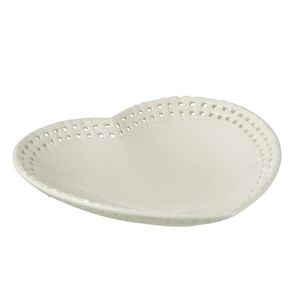 Bílý keramický talíř / miska ve tvaru srdce Hella White - 22*22*4 cm 34645 obraz