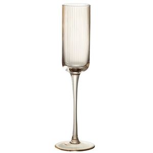 Jantarová sklenička na šampaňské s vroubkováním Ralph - Ø7*26cm / 180ml 30629 obraz