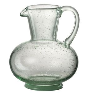 Zelený skleněný džbán s bublinkami Yones M - 16*15*21cm 32035 obraz