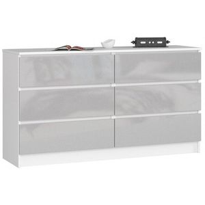 Ak furniture Komoda Rollo K 138, 4 cm bílá/šedá obraz